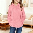 thumbnail image 2 of Girls Winter Hoodie Soft Warm Fleece Pullover with Front Pockets Long Sleeve Casual Sweatshirt for Kids Ages 4-15 Cozy Daily Outerwear, 2 of 7