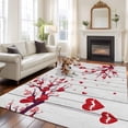 thumbnail image 2 of Red Valentines Day Area Rugs 8'x10', Washable Small Throw Rugs for Living Room Patio, Red Love Heart Tree Vintage Indoor Outdoor Rug Non-Slip Low Pile Carpet Runner Reversible Floor Mats, 2 of 8
