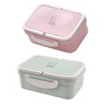 thumbnail image 2 of Youkk Double Rectangle Couverture Lunchbox Four à micro-étudiant adulte haute capacité Compartiment Bento Box, 2 of 8