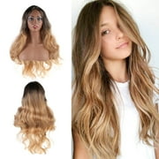Lzvxtym Women Long Fashion Ombre Blonde Curly Hair Wigs Wig Ladies Body Wavy Cosplay
