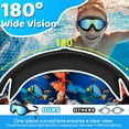 thumbnail image 3 of Vvinca Swim Goggles, Kids Goggles with Earplugs& Nose Clip Wide View Anti-Fog/UV Swimming Goggles for Age 3-15 Boys Girls, 3 of 8
