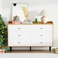 thumbnail image 5 of Dresser for Bedroom with 6 Drawers and Metal Handle,Sturdy Frame Modern Bedroom Furniture, Chest of Drawers, White Dressers with Drawers for Closet Hallway, Living Room, Entryway, 5 of 9