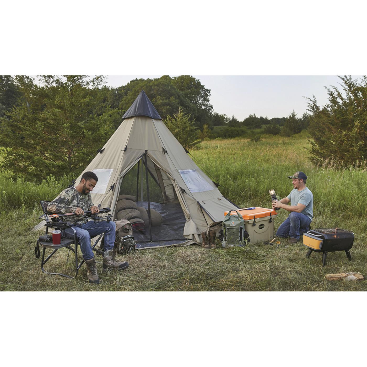 Guide Gear Camping Teepee Tent for Adults, Outdoor, Waterproof, Family, 6 Person, 14' x 14' - image 5 of 12