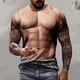 thumbnail image 2 of Camisetas de Manga Larga de los Hombres Muscle Print Graphic Tee, Sudadera de Cuello de la Tripulación Casual para Al Aire Libre, Vacaciones Y Verano Diario de Primavera, 2 of 6