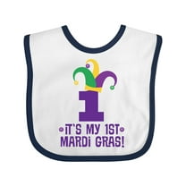 Inktastic Childs First Mardi Gras Boys or Girls Baby Bib