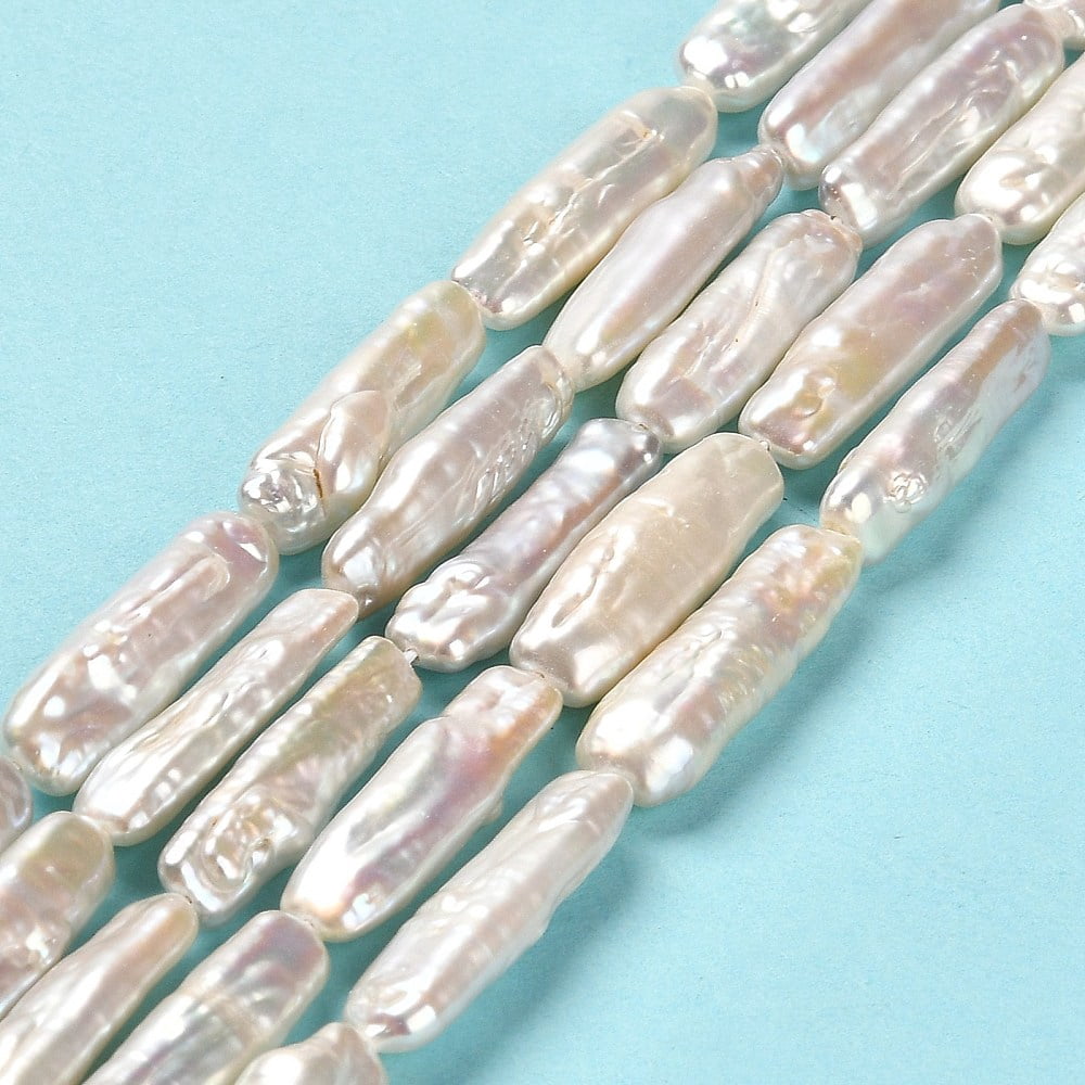 Natural Keshi Pearl Beads Strands Cultured Freshwater Pearl Oval Grade 8A Baroque Pearls Seashell color 5~24x5~8x3.5~5mm Hole: 0.8mm about 16~17pcs/strand 14.96~15.55 inch(38~39.5cm)