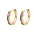 thumbnail image 1 of Pendientes de aro minimalistas de acero inoxidable, aretes de circonita de cristal, pequeños, Huggie, delgados, para cartílago, hélice, Tragus, Piercing, joyería, 2 piezas, 1 of 4