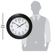Infinity Instruments 24 Inch Classical Indoor Room Decorative Wall Clock, Black
