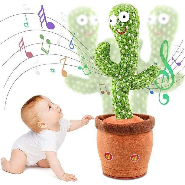 Cactus Qui Danse,Jouet Cactus Chantant Cactus en Peluche Chantant et Danse  Jouets en Forme de Cactus Shake Jouets en Peluche Cactus,avec  Enregistrement+Éclairage, pour Enfants Adultes 