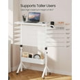 thumbnail image 4 of CHITOOMA Mobile Standing Desk with Cup Holder, 6 Level Height-Adjustable Computer Desk with Laptop Slot for Office, White, 4 of 7