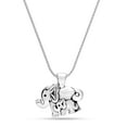 thumbnail image 6 of LeCalla 925 Sterling Silver Light-Weight Mother Elephant Pendant Necklace Jewelry for Women and Teen 20" Inch, 6 of 9