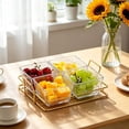 thumbnail image 6 of Clear Acrylic Divided Serving Tray - 4-Compartment Snack Platter for Parties, Fruit, Nuts & Appetizers with Iron Stand, 6 of 7