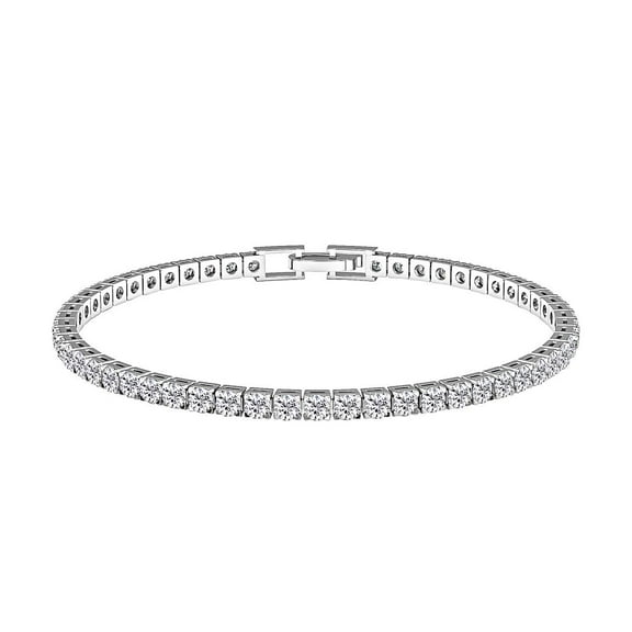 Shop LC Cubic Zirconia White Tennis Bracelet for Women Jewelry Valentines Day Gifts for Women Stackable Wedding Jewelry for Bride Gifts for Women 8" Ct 6.6 Birthday Gifts
