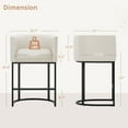 thumbnail image 3 of Dycanpo 27" H Modern Bar Stools Set of 3 with Back and Arms, for Home Kitchen, Antique White, 3 of 8