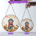 thumbnail image 5 of Happy Thanksgiving Portuguese Water Dog with Turkey Pumpkins Autumn Vibes Stained Glass Suncatcher PWD Portie Fishing Dog Lover Window Hanging Sign Decor - 12018, 5 of 5