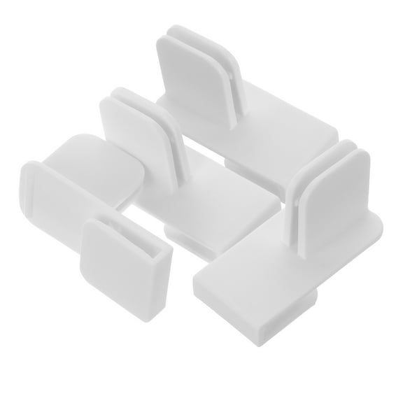 Phenofice White Plastic Drawer Dividers for Kitchen and Vanity Organizers, 4 Pieces, Adjustable Storage Solution