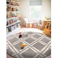 thumbnail image 4 of Unique Loom Trellis Collection Area Rug (8' Round Gray/Beige), 4 of 7