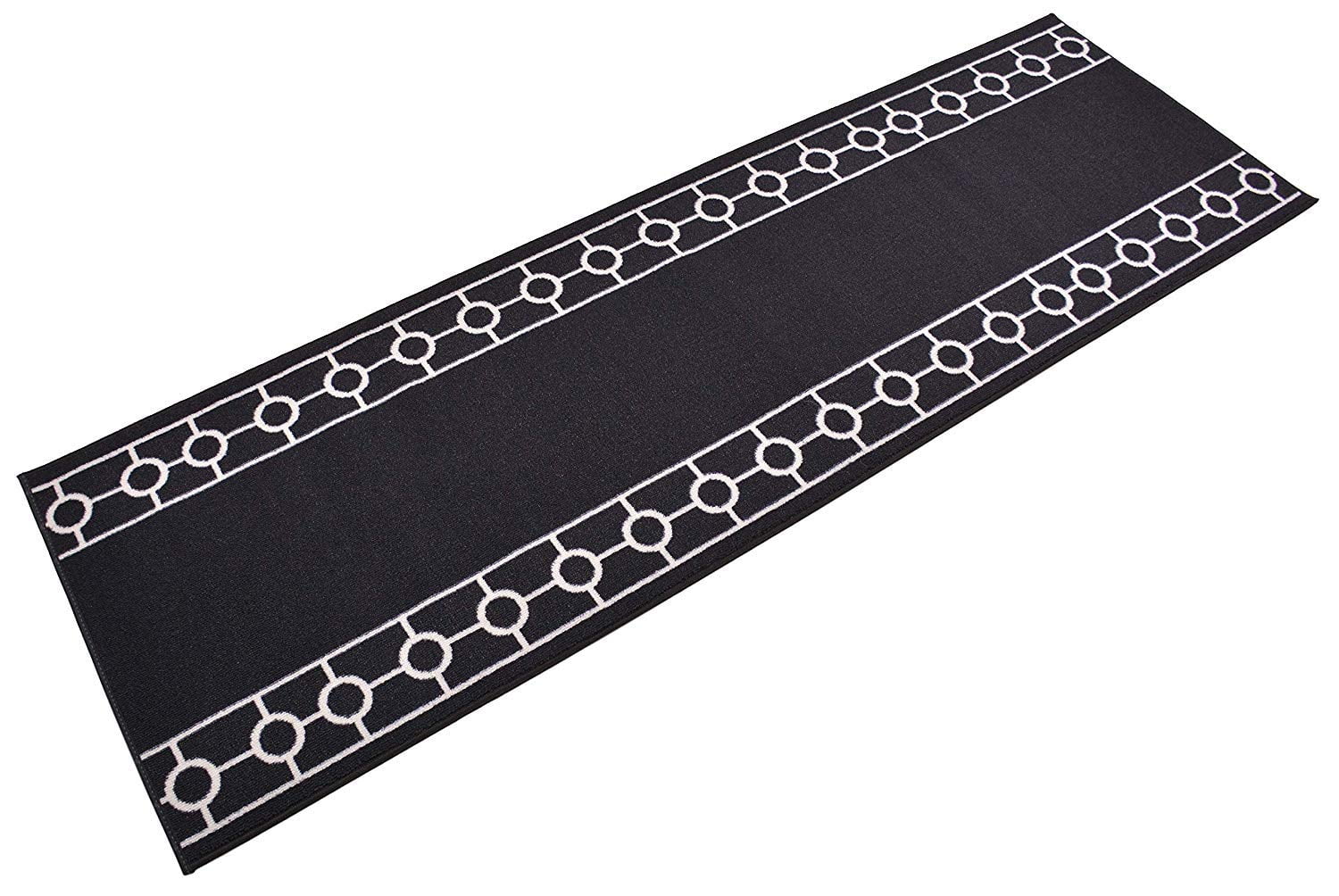 Extra-Long Low Pile Runner Rug Skid Resistant Backing Rug Runner Bordered Geometric Abstract Design Cut to Size Roll Runner Rugs - 2 Feet x 26 Inch