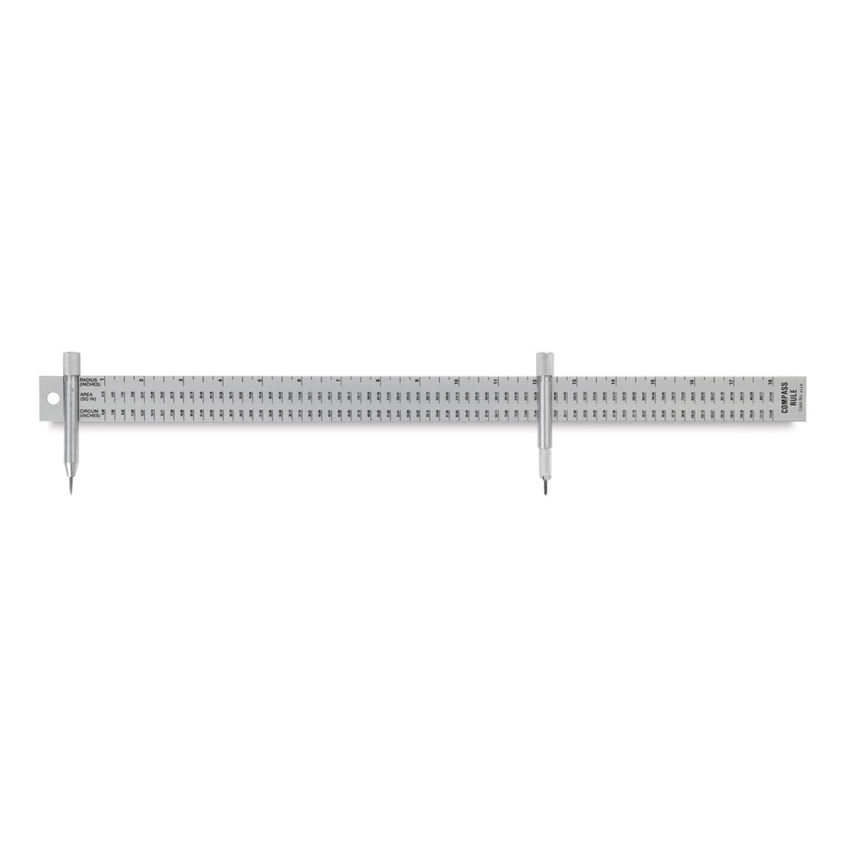 Alumicolor 18" Compass Rule, Circles up to 36"