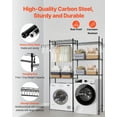 thumbnail image 6 of VEVOR Over Washer and Dryer Storage Shelves, 5 Tiers Laundry Room Drying Rack with Hanger Rod and Hooks, Two Rows Adjustable Washer Shelves Space Saver, for Laundry Room Storage & Organization, Black, 6 of 9
