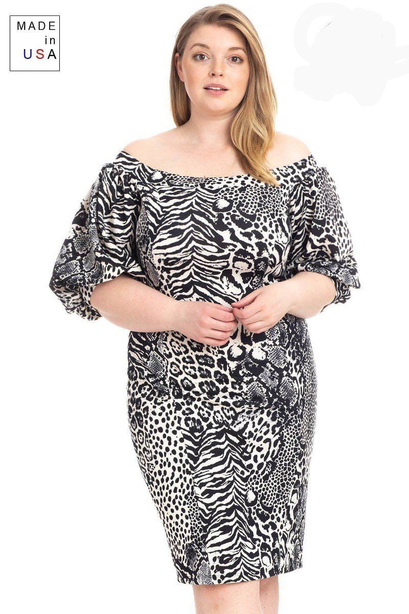 plus size zebra dress