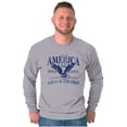thumbnail image 4 of USA Land of the Free Patriotic Eagle Plus Size Long Sleeve Graphic Tee Shirt Brisco Brands 2X, 4 of 6