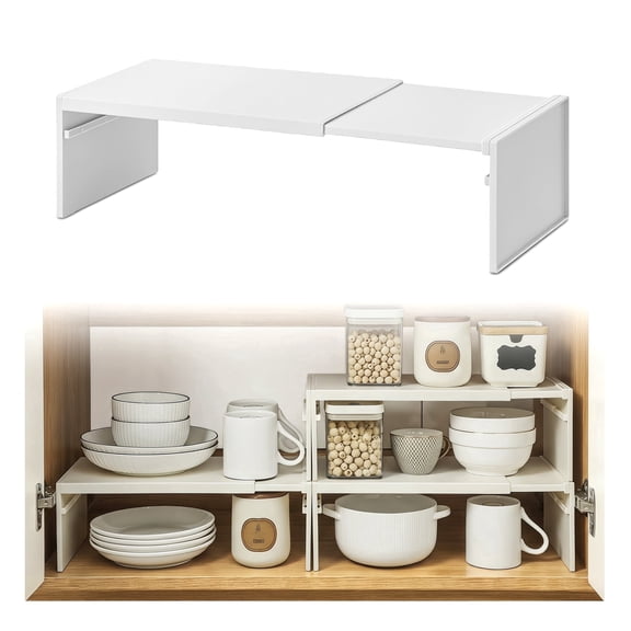 Kitchen Organizer, Adjustable Shelving Unit, Customizable Storage for Countertops and Cabinets, Space Saving Home Solution