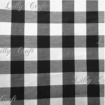 Gingham Checkered Poly Cotton 1 Inch Black Fabric - Sold By The Yard - 57" / 58"