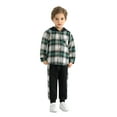 thumbnail image 5 of Toddler Baby Boys Clothes Flannel Lattice Button Down Hoodied Tops +Pants Boys Fall Winter Outfits, 5 of 7