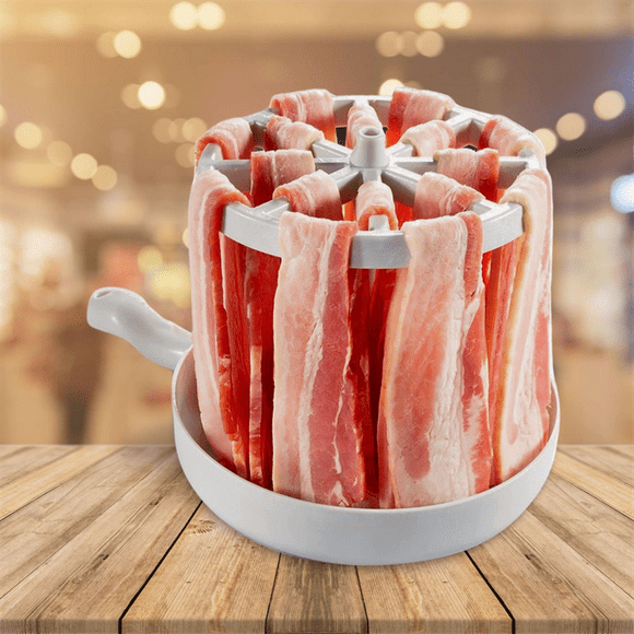 2PCS Microwave Bacon Cooker, DIY Bacon Cooker for Microwave Oven,Splash-Proof Microwave Bacon Tray with Lid