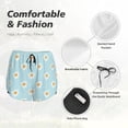 thumbnail image 4 of Yiaed Daisies Flowers Print Women's Running Shorts with Liner 3 Zipper Pockets Elastic Workout Athletic Gym Yoga Shorts-XX-Large, 4 of 7