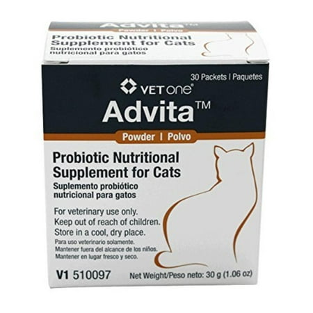 VetOne Advita Powder Probiotic Nutritional Supplement for Cats - 30 (1 gram) packets, Contains guaranteed amounts of four different live, active cultures and.., By Vet