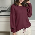 thumbnail image 5 of Lilgiuy Women's Crew-neck Sweater Long-sleeved Casual Sweater Pullover Sweater Streetwear, 5 of 5