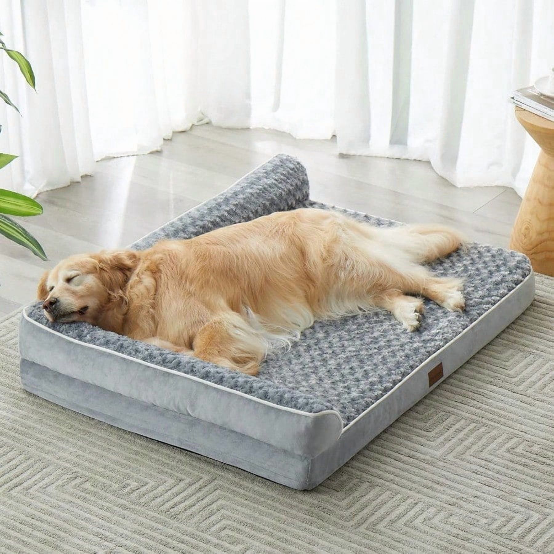 Orthopedic Dog Bed for Large DogsBig Waterproof Sofa Dog Bed with Removable Washable Cover Washable Pet Bed with Waterproof Lining and Noid Bottom Pet Bed for Large Dogs