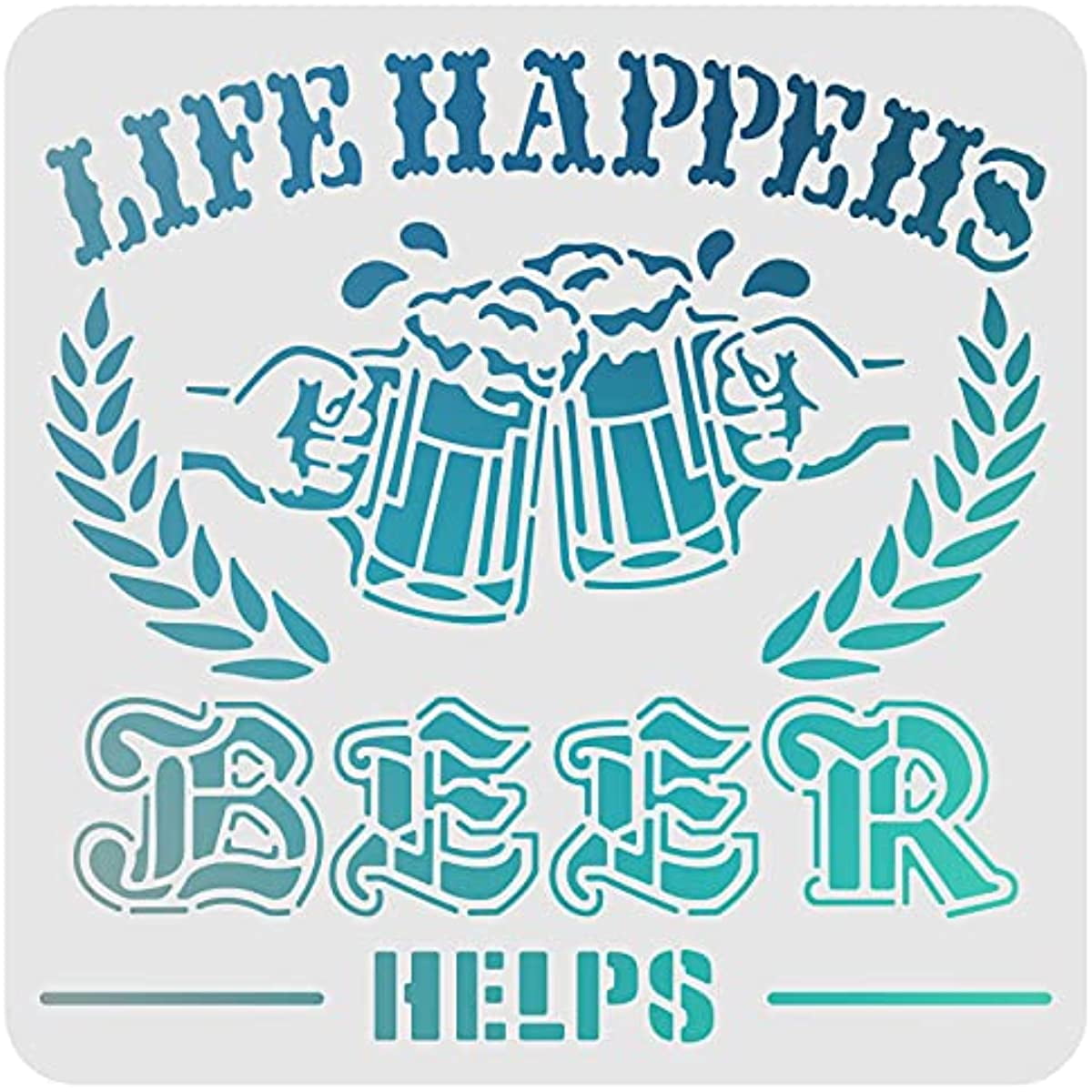 Beer Sign Stencil Decoration Template 11.8x11.8 inch Plastic Beer Helps