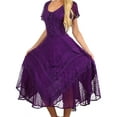 thumbnail image 4 of Sakkas Marigold Embroidered Fairy Dress - Purple - L/XL, 4 of 6