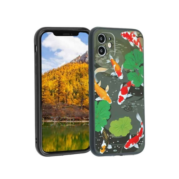Compatible with iPhone 11 Phone Case, Japanese-Style-Koi-fish-9 Case Silicone Protective for Teen Girl Boy Case for iPhone 11