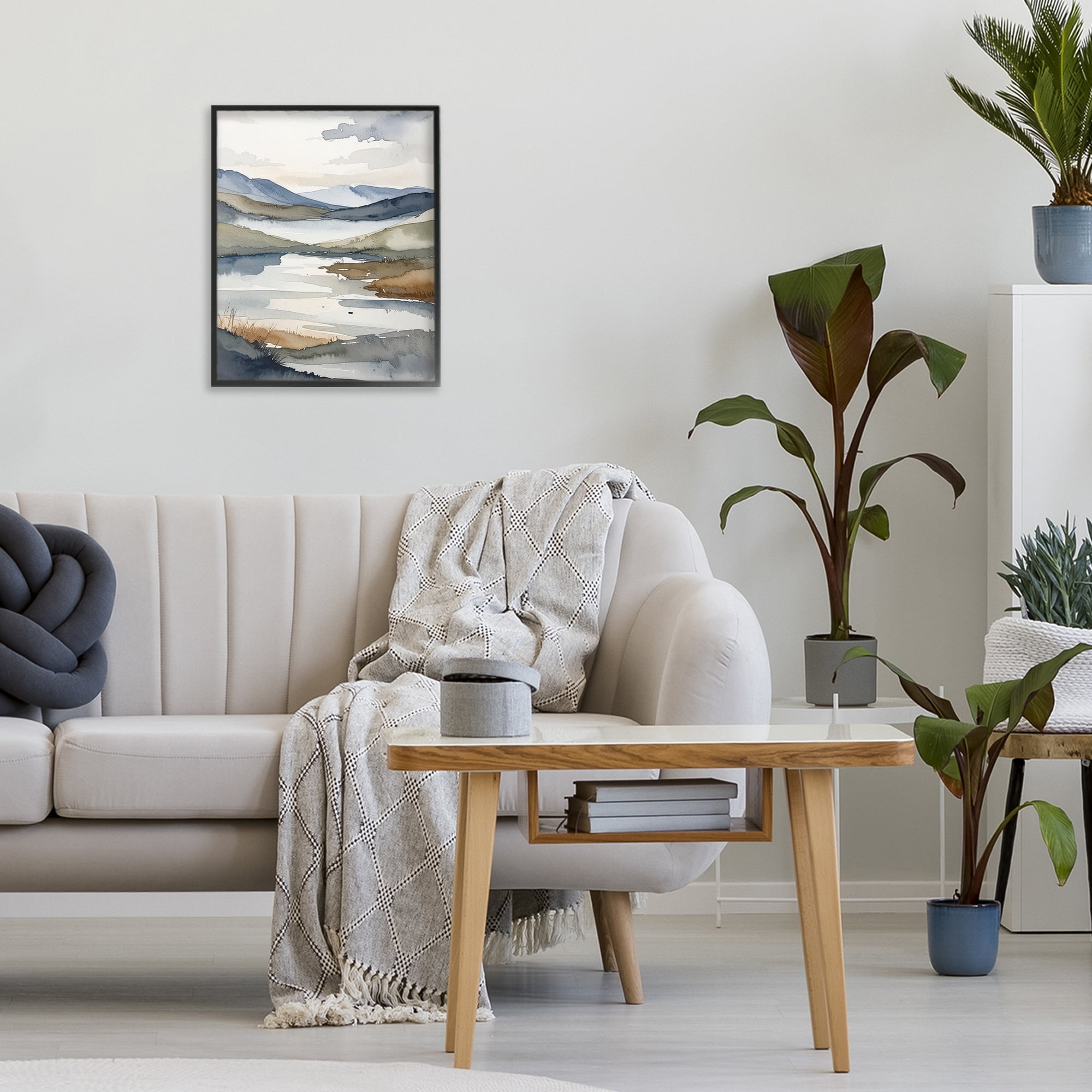 Stupell Industries Flow Of Water Pond Black Framed Giclee Art, design by Alonza Saunders