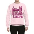 thumbnail image 2 of Wild Bobby Breast Cancer Awareness Words of Encouragement Distressed Breast Cancer Awareness Unisex Crewneck Sweatshirt, Light Pink, Small, 2 of 6