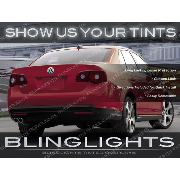 For VW Jetta Mk5 Tinted Tail Light Lamp Overlay Kit Volkwagen Smoked Film Protection
