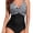 Black White Stripes, variant on SOMER One Piece Swimsuit Womens Bathing Suits Tummy Control V Neck Cross Twist Front Ruched with Padded and Adjustable Straps Black Swimwear