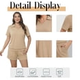 thumbnail image 5 of Cuteduck Pajamas for Womens Set 2 Piece Outfit Set Summer Short Sleeve V Neck Tops Lightweight Casual Outfits Set M-3X, 5 of 9