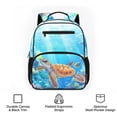 thumbnail image 6 of HUIACONG Ocean Sea Turtle 13.5 Inch Kids Backpack Water Resistant Multi Compartments Lightweight Breathable Padded Adjustable Shoulder Straps Sturdy School Bookbag for Preschool Elementary Boys Girls, 6 of 7
