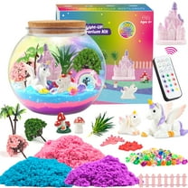 MYDOVA Unicorn DIY Craft Light-Up Terrarium Kit-LED Night Light Birthday Gift for Girls 5-12 Year Old, Craft Kits for Kids Girls