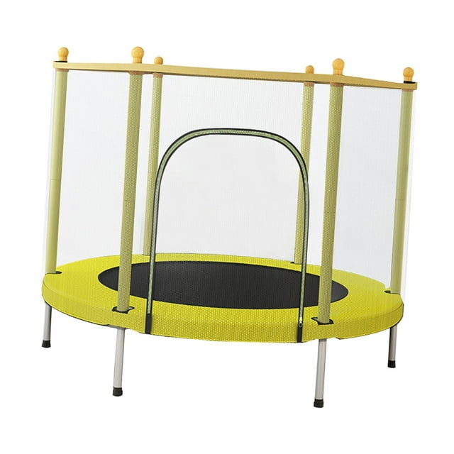 S SERENABLE Kids Trampoline 39.37'' Outdoor Small Trampoline for Playground Home Workout yellow