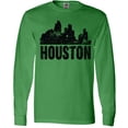 thumbnail image 3 of Inktastic Houston Skyline Grunge Long Sleeve T-Shirt, 3 of 5