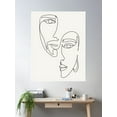 thumbnail image 2 of Line Art Faces Design, Minimalist Woman And Man Face Artwork Poster Wall Art, Modern Wall Decor For Living Room Bedroom, 12x18 UNFRAMED, 2 of 3