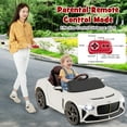 thumbnail image 4 of Costway 12V Licensed Bentley Bacalar Kids Electric Ride-on Car with Remote Control White, 4 of 9