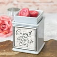 thumbnail image 2 of Enjoy The Little Things Ceramic Slate Grey Interchangeable Photo Frame Candle Wax Oil Warmer, 2 of 6