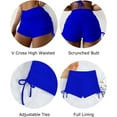 thumbnail image 2 of Women's V Cross High Waisted Swim Shorts Ruched Side Tie Boy Shorts Swimsuit Bottoms with Liner, 2 of 6